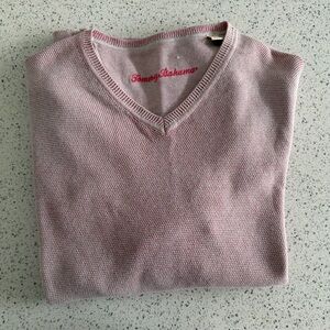 Men’s Tommy Bahama Coral and Gray V-Neck Sweater